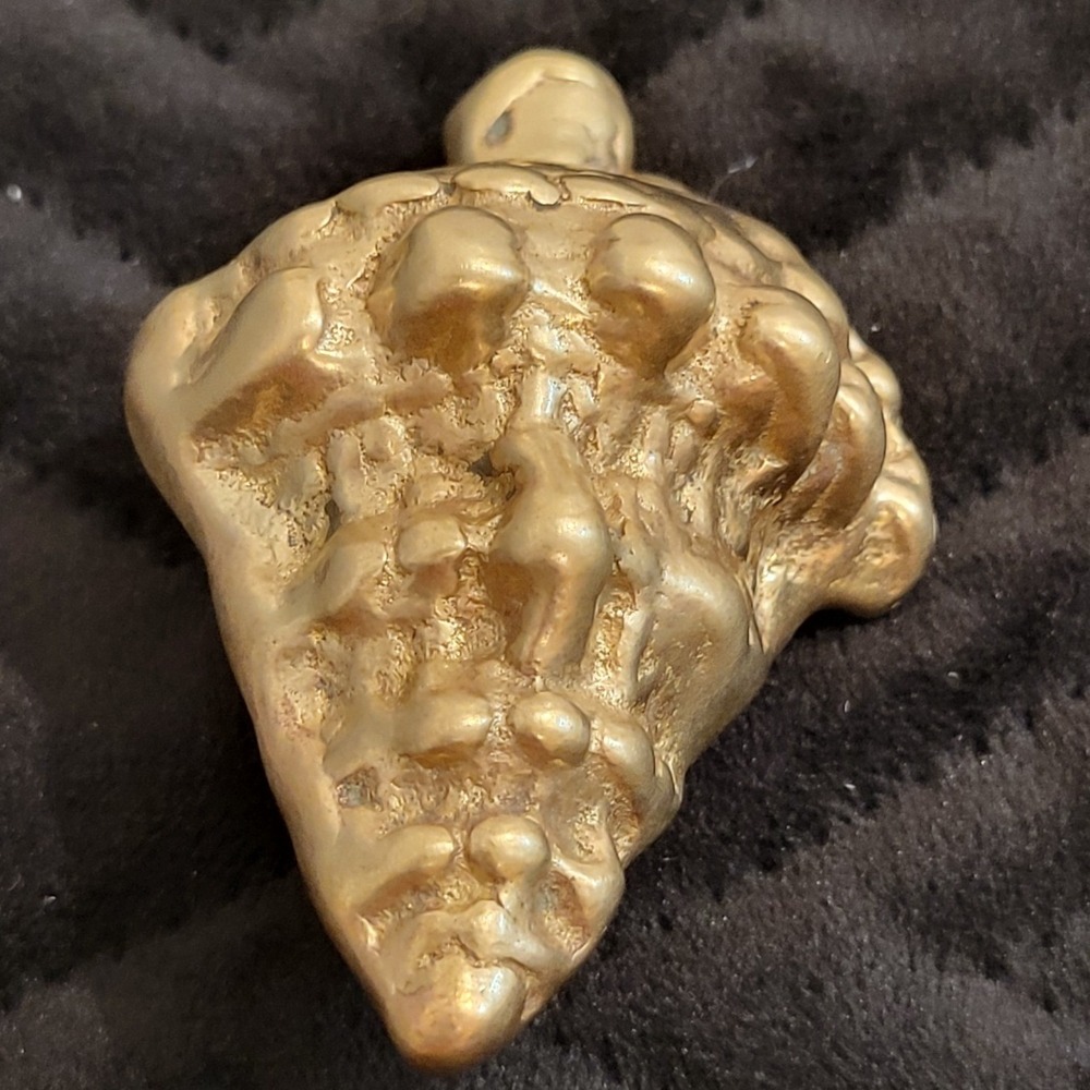 Vintage Solid Brass Conch Shell Figurine Paperweight Nautical Coastal Decor Cute - Picture 3 of 8